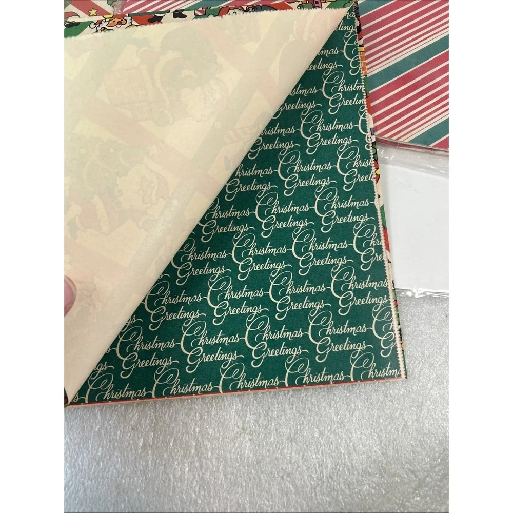 VTG Artfaire Gift Wrapping Paper 1ft 8 In X 2ft Sheets‎ Christmas Santa Read (2)
